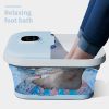 Electric Collapsible Foot Spa with Heat, Foot Massager with 16 Massage Rollers & Bubble, Foot Bath Massager for Home Use,Remote Control