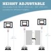Adjustable Basketball Hoop and Basketball Stand w/ Sturdy Backboard and Weighted Base, Portable on Wheels