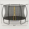 Soozier 10ft Outdoor Trampoline for Kids Ages 6+ with Safety Pad, Net Enclosure and Curved, ASTM Approved, Black