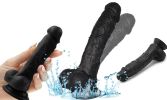 Realistic Texture 8 Inches Black Dildo Dongs(BBC)  with Suction Cup
