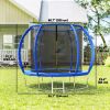 8ft Trampoline Outdoor, ASTM Certified, with Circular Base, Enclosure Net, Ladder and Curved Poles