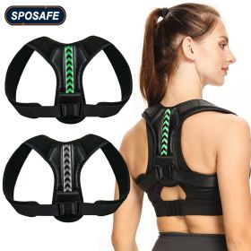 Adjustable Back Shoulder Posture Corrector Belt Clavicle Spine Support Reshape Your Body Home Office Sport Upper Back Neck Brace (Color: grey blue, size: M for weight 40-70KG)