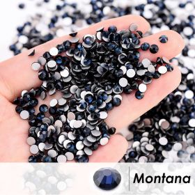 SS4-SS12 Rhinestones Non Hotfix Round Flatback Crystal Glass AB Multi-color Nail Art Glitter Stones 1440pcs DIY Clear Crystal (Number of Pcs: SS6-1440pcs, Color: Montana)
