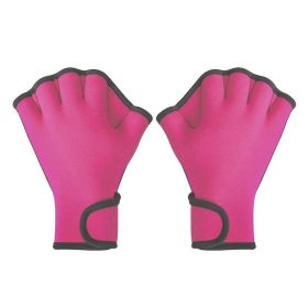 Aqua Fit Swim Training Gloves (Color: Pink, size: S)