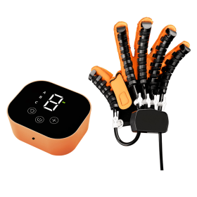 NEW Rehabilitation Robot Glove Finger Training Stroke Hand Splint with 4 Modes Portable Hemiplegia Physical Therapy Equipment (Color: Orange, Specification: Right Hand XL)
