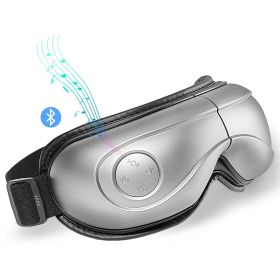 VEVOR Heated Eye Massager Eye Care Device 5 Modes Bluetooth Music 180° Foldable (Color: Light Gray, Control Type: Push-button)