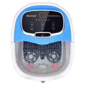 Portable All-In-One Heated Foot Spa Bath Motorized Massager (Color: Blue)