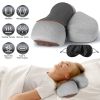 3 In 1 Neck Massager Pillow With Vibration Heating Therapy Airbag Stretching Memory Foam Fillings Ergonomic Cervical Massager With Portable Storage Ba